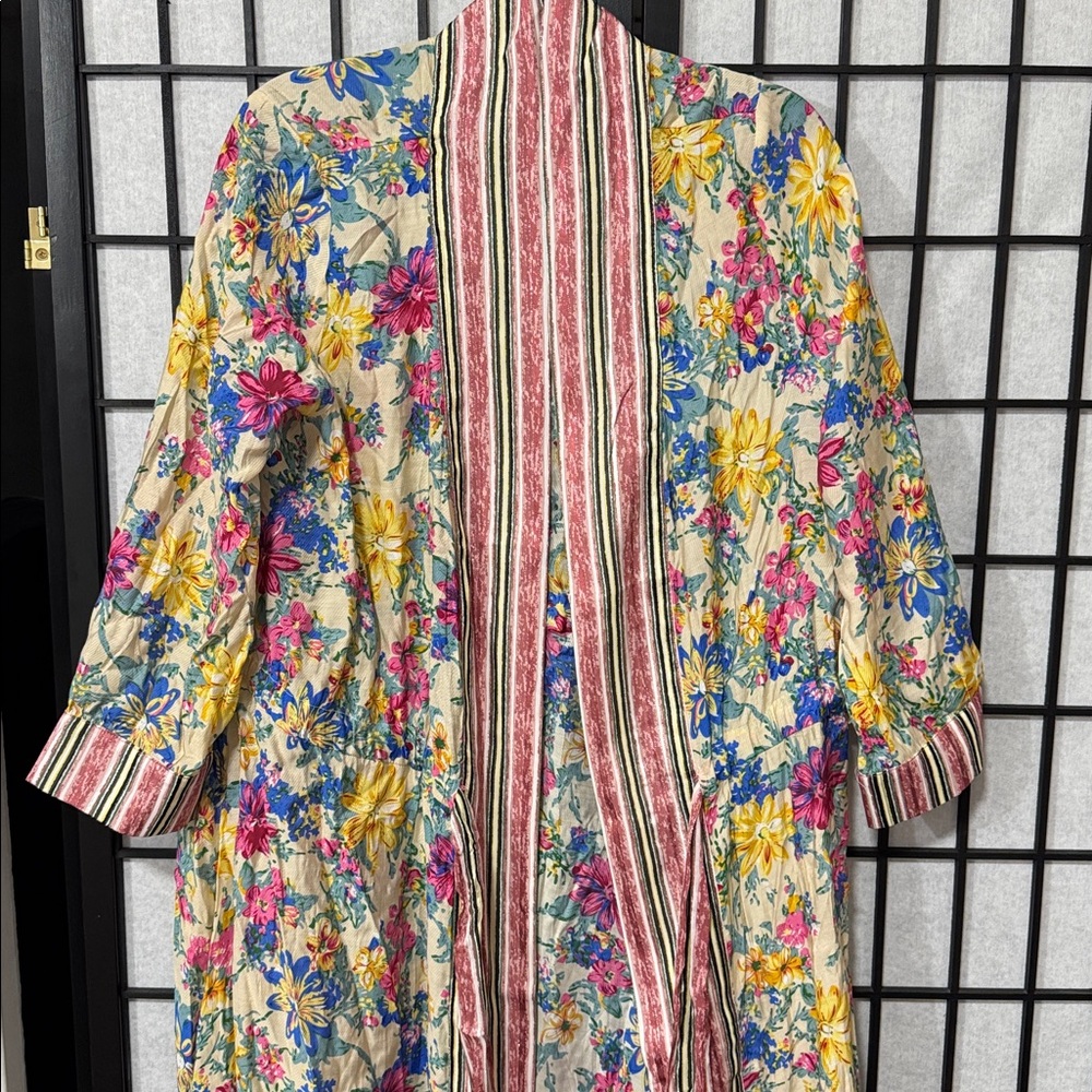 Aratta Silent Journey I Will Meet You at Maxi Duster Floral Sz S - Picture 9 of 12